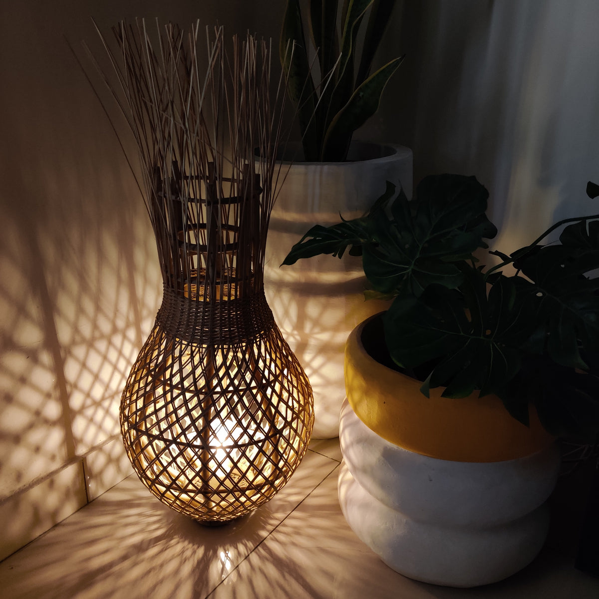 Artisan - Handcrafted Cane Floor Lamp