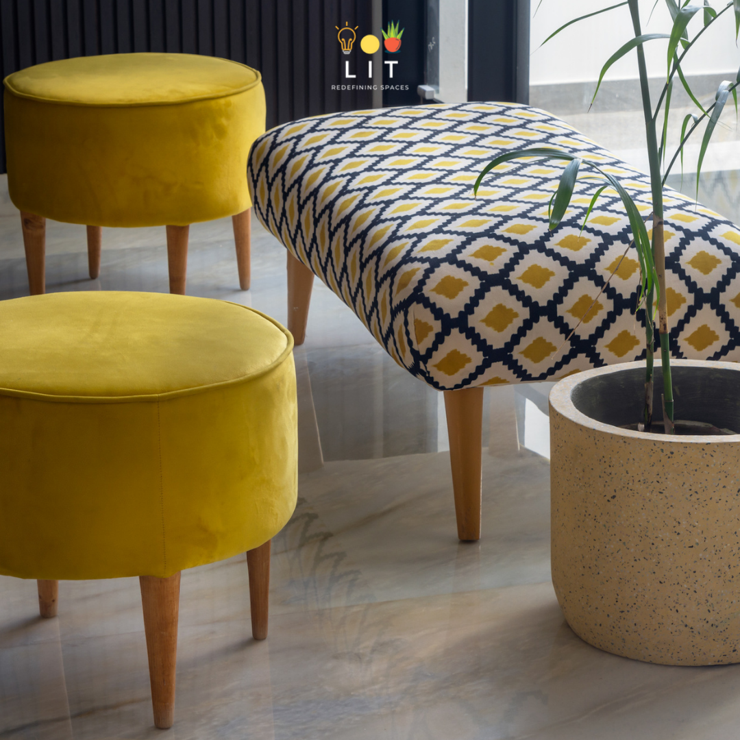 Furniture - Yellow Fellows (ottomans and Settee)